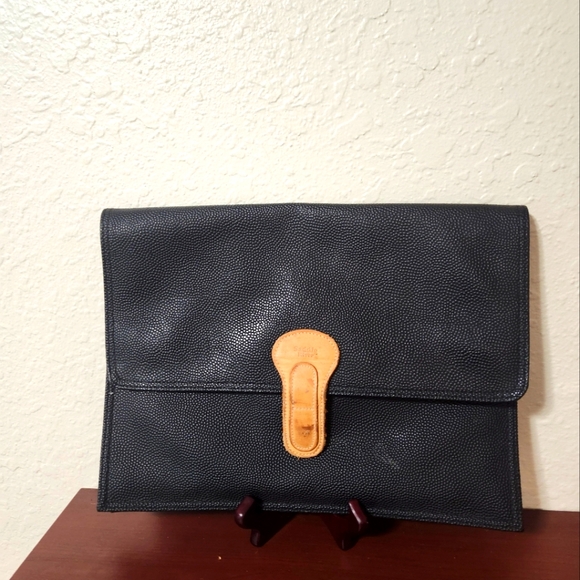 Black and Tan Laptop Bag with Minimalist Design - Picture 1 of 1